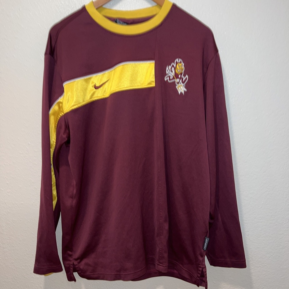 VTG 90s Nike Team Arizona State Sun Devils Sparky Crewneck Swoosh Pullover Sz L